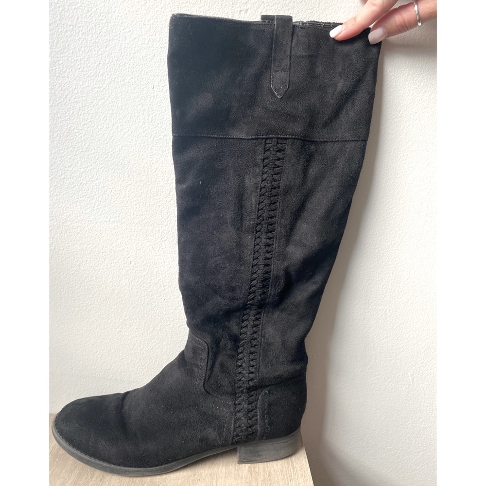 Women's Suede Black Boots - Size 7